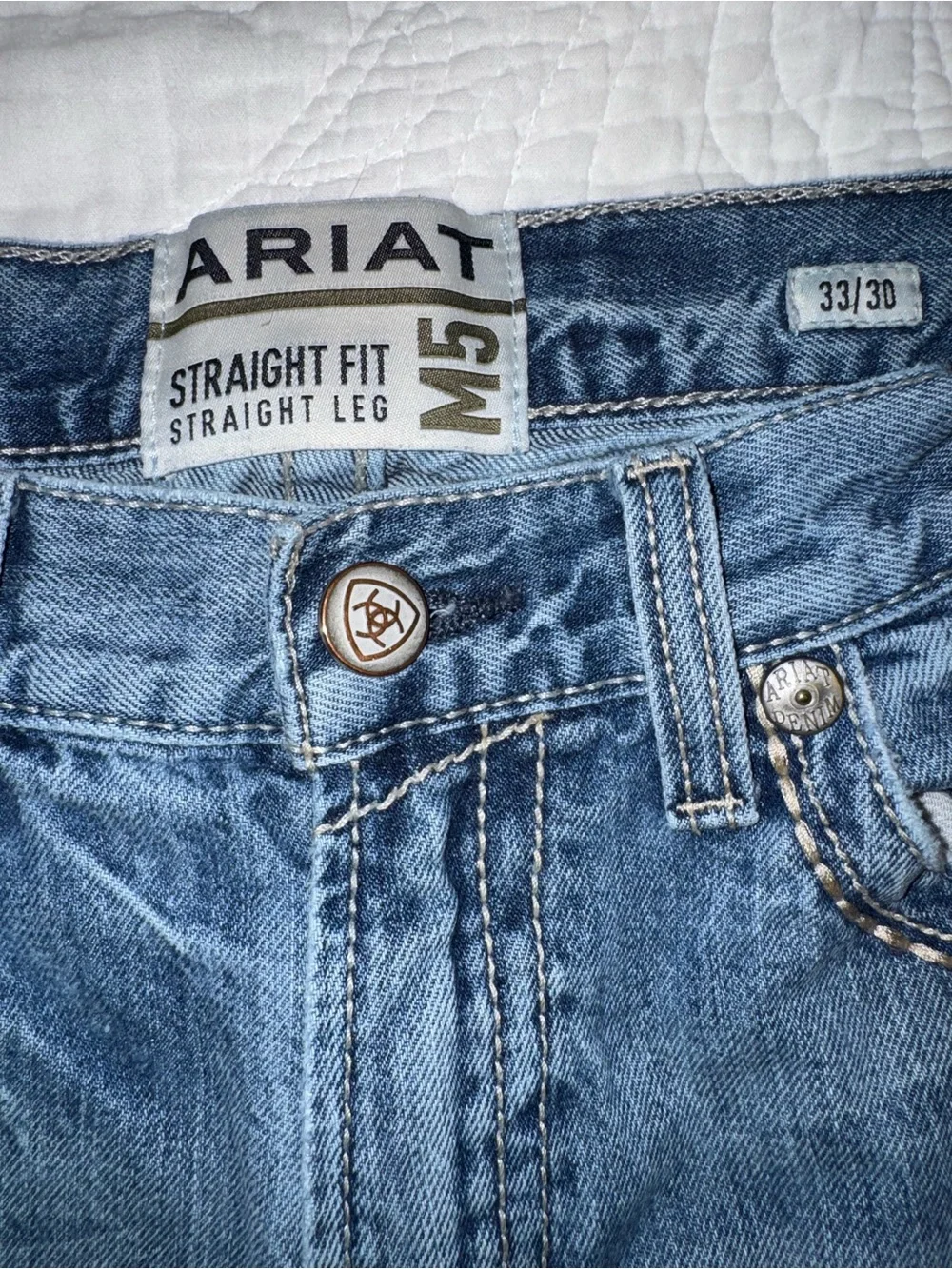 Ariat M5 Straight Fit Straight Leg Jeans Men’s 33x30 Western Denim Cowboy